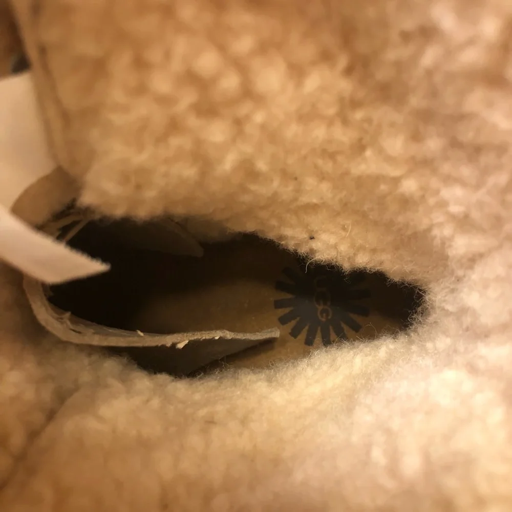 UGG Brown Leather Shearling-Lined Winter Boots